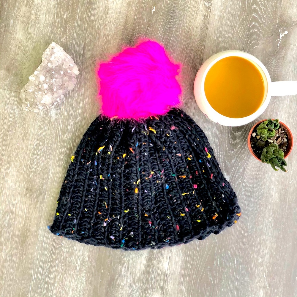 Rainbow speckled beanie